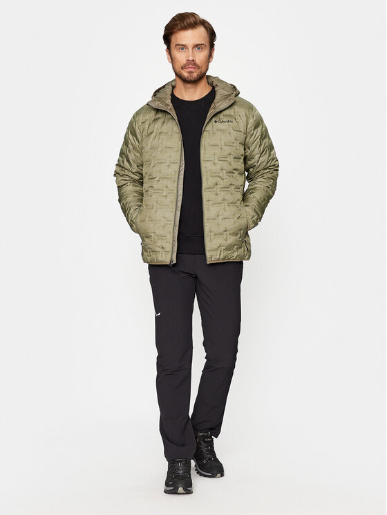 Columbia Columbia Pernata jakna Delta Ridge™ Down Hooded Jacket Zelena Regular Fit