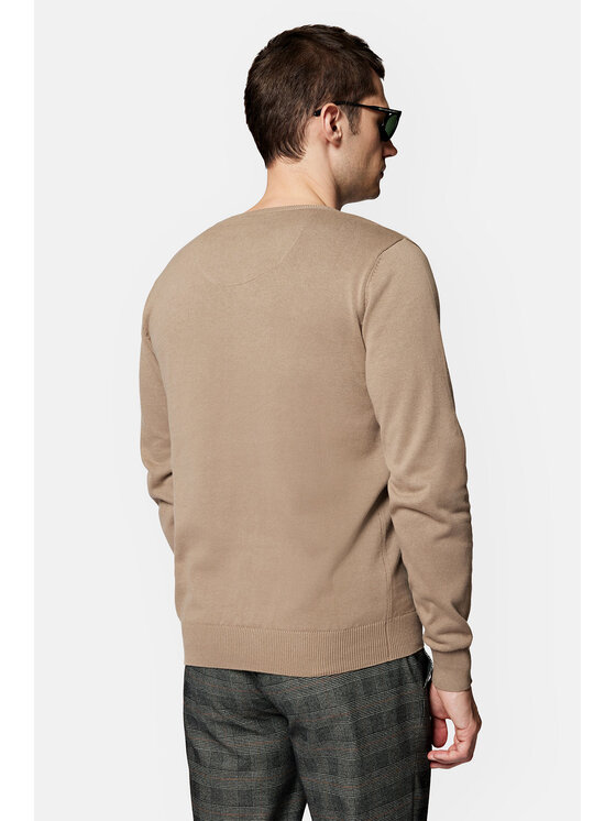 Lancerto Lancerto Sweter Anthony SW073223000047 Beżowy Regular Fit