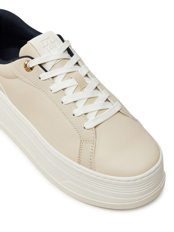 Tommy Hilfiger Tommy Hilfiger Sneakersy Th Platform Sneaker Triangle FW0FW08115 Béžová