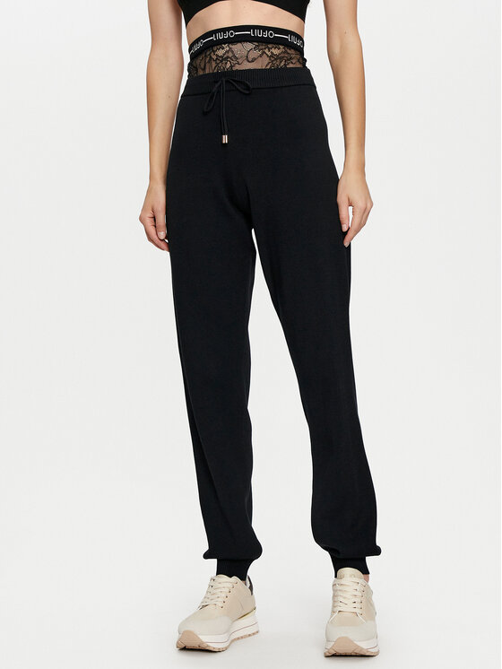Liu Jo Sport Παντελόνι υφασμάτινο TF4041 MS63L Μαύρο Regular Fit