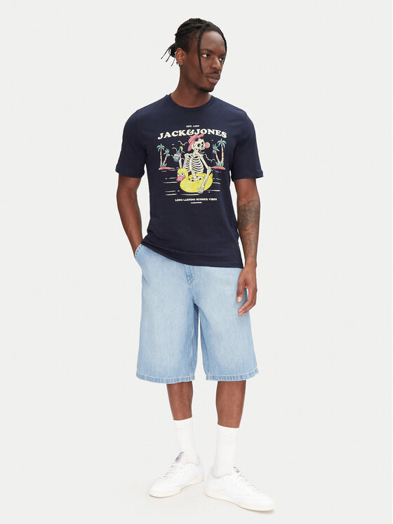 Jack&Jones Jack&Jones Tričko Eljah 12268472 Tmavomodrá Relaxed Fit