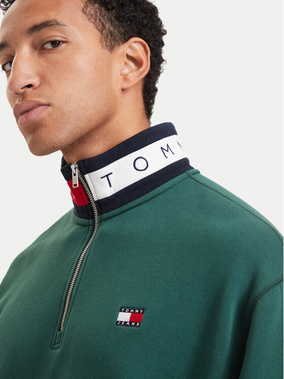 Tommy Jeans Tommy Jeans Суитшърт DM0DM23605 Тъмнозелен Relaxed Fit