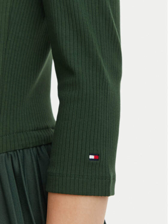 Tommy Hilfiger Tommy Hilfiger Sukienka codzienna WW0WW46138 Zielony ciemny Slim Fit