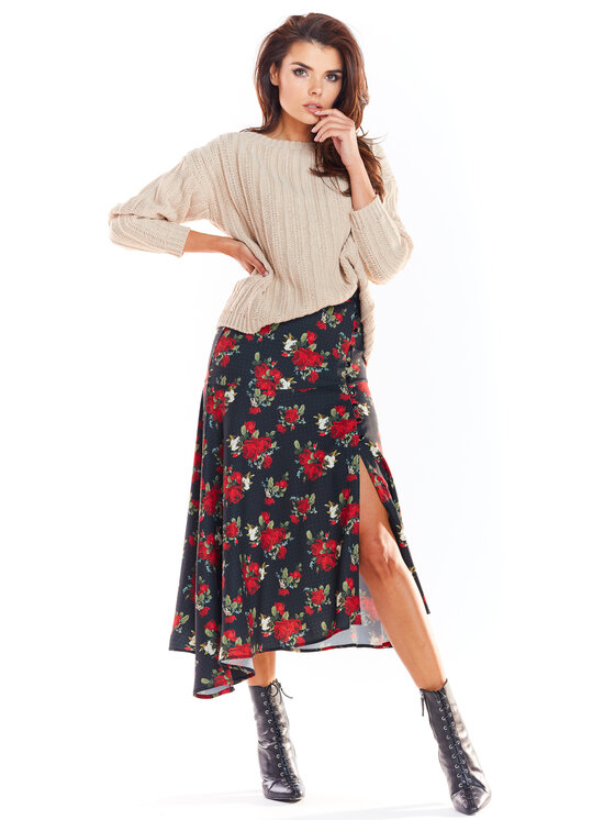 Awama Awama Sukňa A328 Čierna Basic Fit