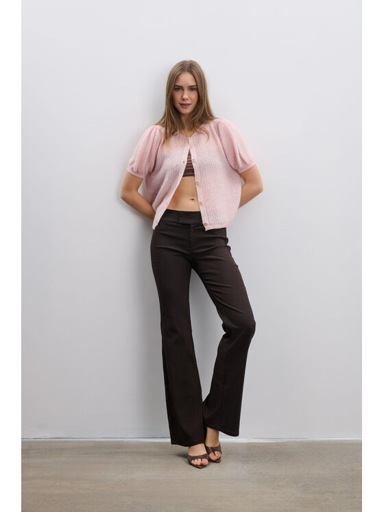 Fobya Fobya Sweter F2025 Różowy Basic Fit