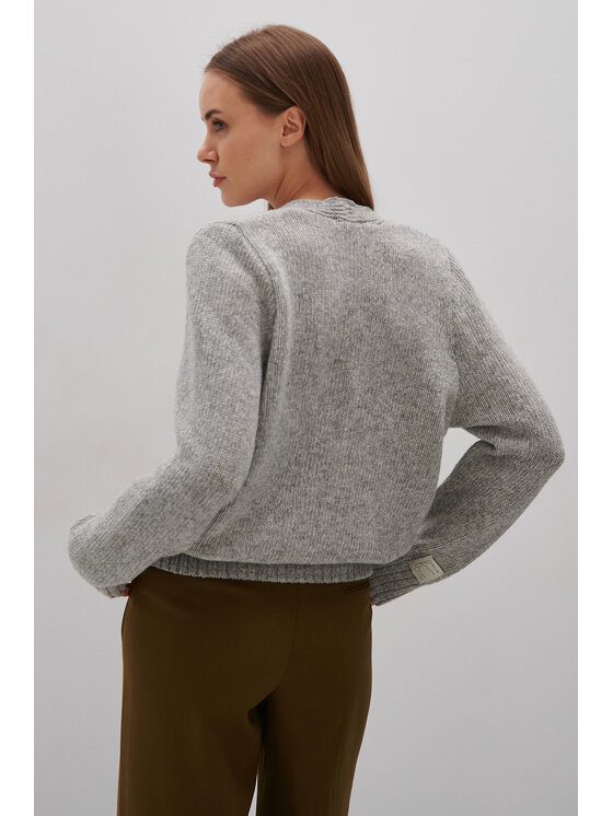 Fobya Fobya Kardigan F2060 Szary Basic Fit