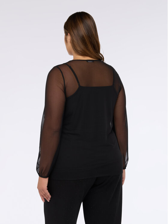 Fiorella Rubino Fiorella Rubino Bluzka G02ML008853N033 Czarny Slim Fit