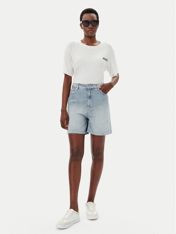 HUGO HUGO Pantaloni scurți de blugi Gelita 50538863 Albastru Relaxed Fit
