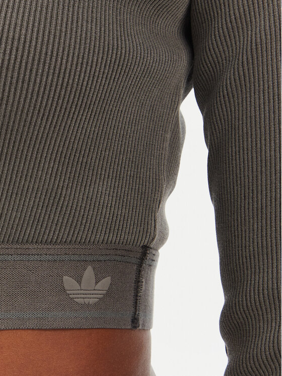 adidas adidas Blúzka Ribbed JD0014 Čierna Slim Fit