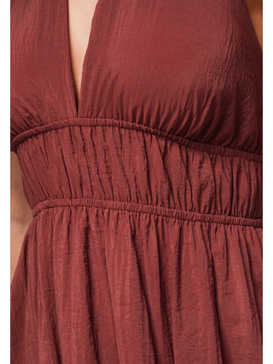 Ombre Ombre Sukienka wieczorowa OW-DLR-E0001 Brązowy Regular Fit