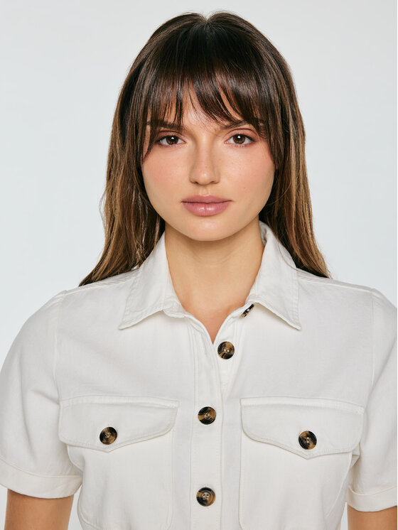 BIG STAR BIG STAR Sukienka jeansowa BECCA Biały Tailored Fit