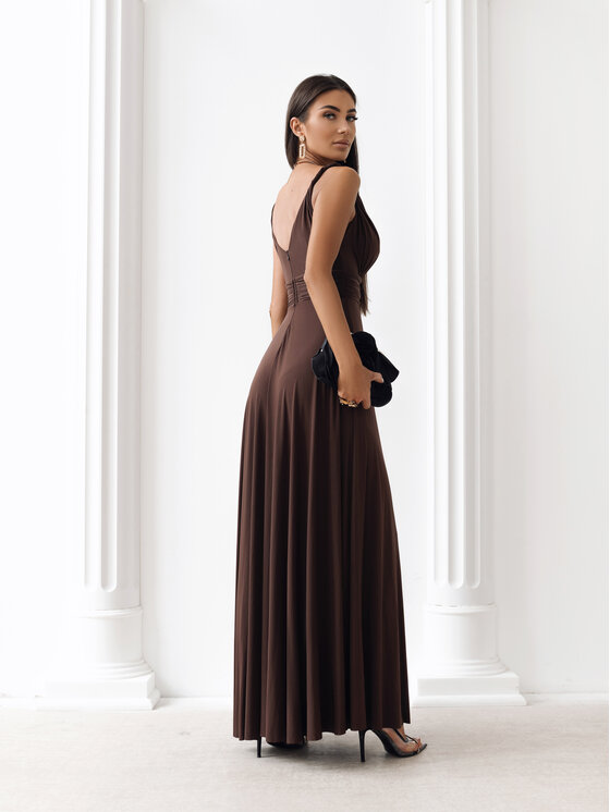 Aurora Aurora Sukienka wieczorowa Milo Brązowy Feminine Fit