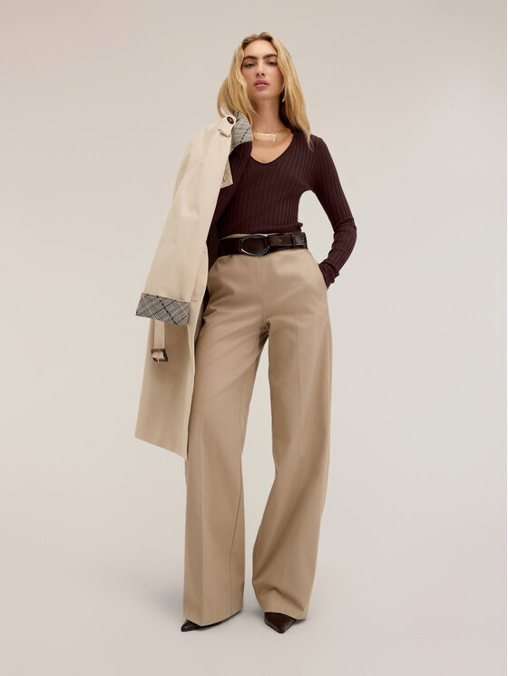 Motivi Motivi Sweter M266W003982N022 Brązowy Slim Fit