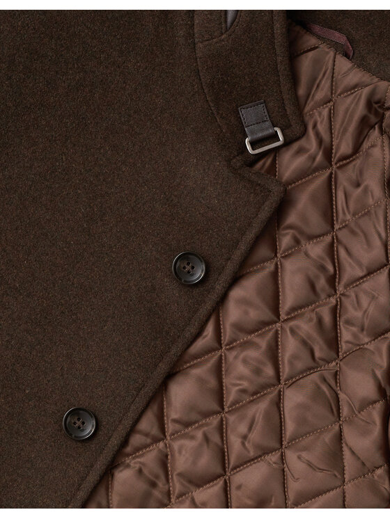 Borgio Borgio Płaszcz wełniany rizziconi Brązowy Slim Fit