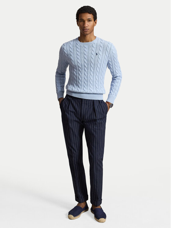 Polo Ralph Lauren Polo Ralph Lauren Πουλόβερ Cable 710775885545 Ανοιχτό μπλε Regular Fit