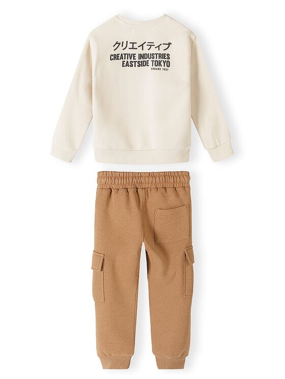 minoti minoti Komplet dresowy 33FLEECE220 Kremowy Cargo Fit
