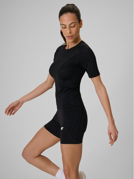 4F 4F Koszulka techniczna ACTIVE BY NATURE Czarny Slim Fit