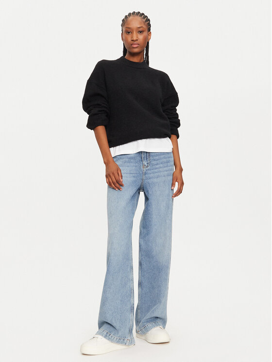 Calvin Klein Calvin Klein Pulover Textured Loose Sweater J20J224636 Negru Regular Fit