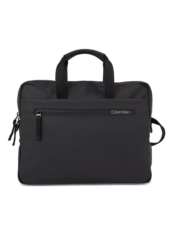Geantă pentru laptop Calvin Klein Rubberized Slim Conv Laptop Bag K50K510796 Negru