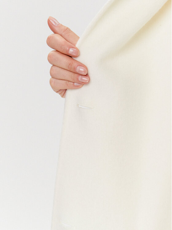 Elisabetta Franchi Elisabetta Franchi Cappotto di lana CP-45D-36E2-V840 Écru Regular Fit