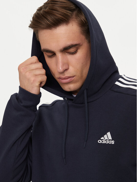 adidas adidas Pulóver Essentials Fleece 3-Stripes IJ6473 Sötétkék Regular Fit