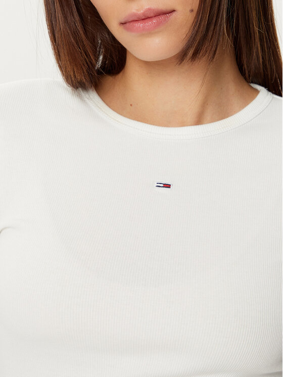 Tommy Jeans Tommy Jeans Halenka Essential DW0DW17387 Écru Slim Fit