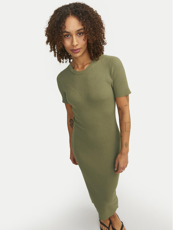 JJXX JJXX Pletena obleka Ellie 12254342 Zelena Slim Fit