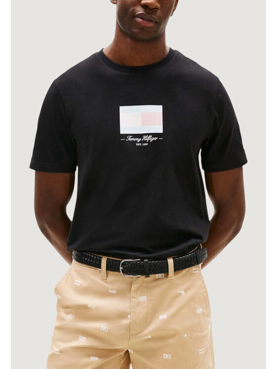 Tommy Hilfiger Tommy Hilfiger T-shirt ITHACA FLAG TEE Nero Casual Fit
