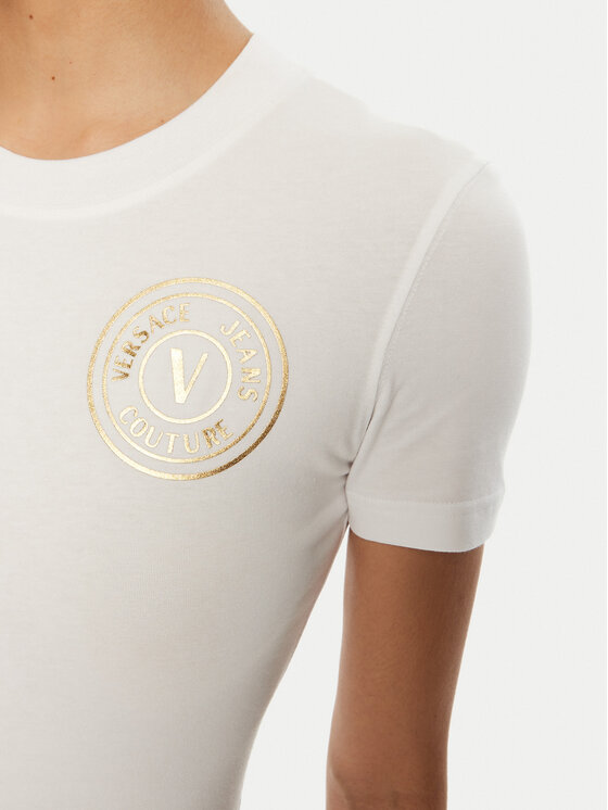 Versace Jeans Couture Versace Jeans Couture T-Shirt 78HAHT00 Biały Regular Fit