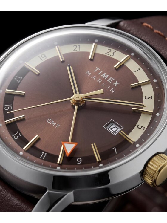 Timex Timex Zegarek TW2Y84200 Brązowy