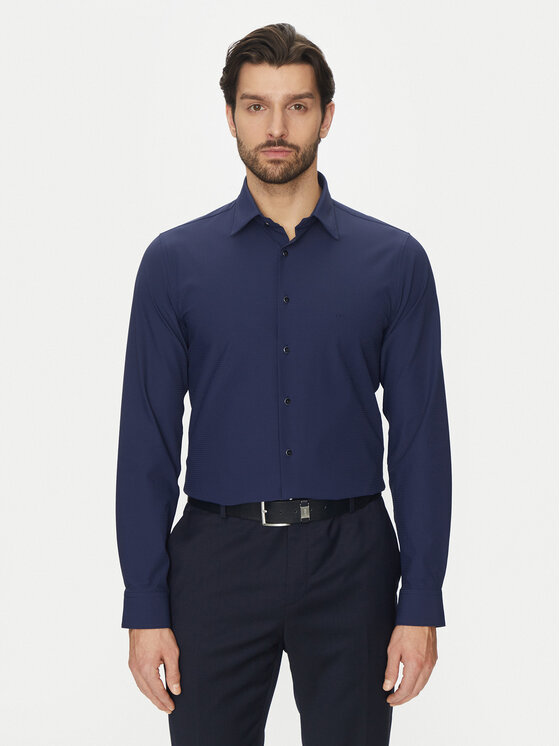 Michael Kors Michael Kors Košile MK0DS01531 Tmavomodrá Slim Fit
