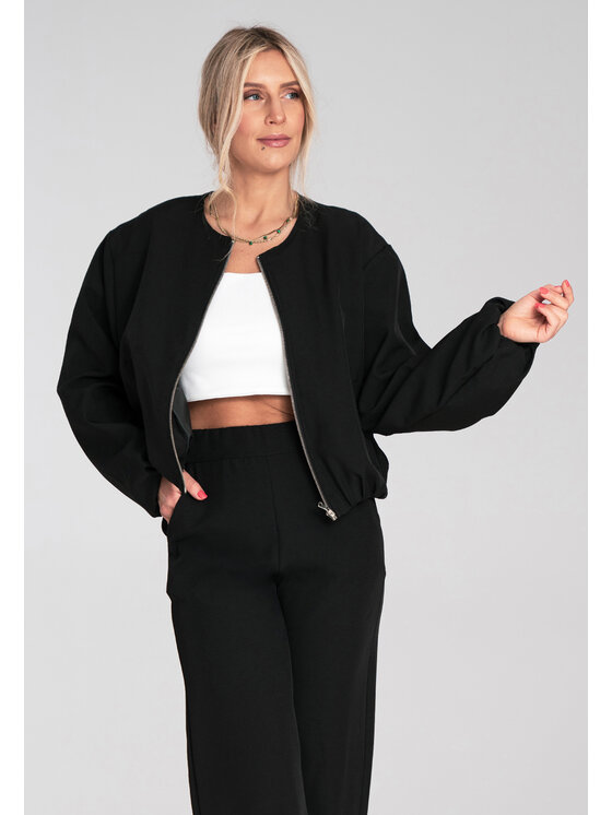 FIGL FIGL Kurtka bomber M1198 Czarny Regular Fit