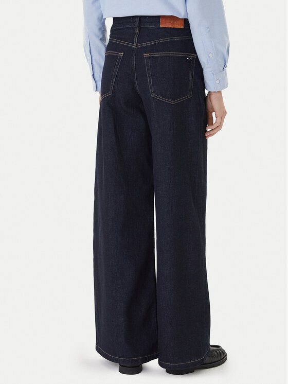 Tommy Hilfiger Tommy Hilfiger Jeans hlače 70's WW0WW48395 Mornarsko modra Wide Leg