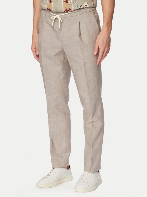 HUGO HUGO Hlače iz tkanine Getlin 50559695 Svetlo rjava Slim Fit