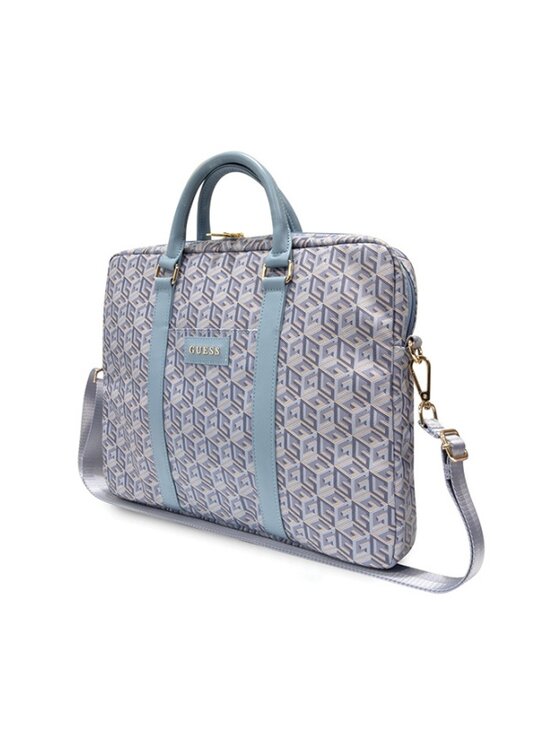 Guess Guess Torba na laptopa G Cube Stripes Niebieski