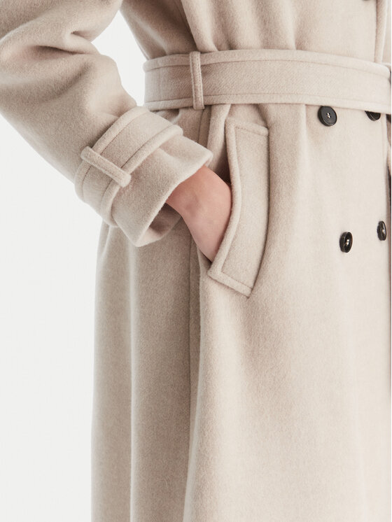 Marella Marella Cappotto di lana Balcone 2523016112 Beige Regular Fit