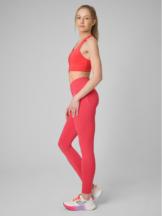 4F 4F Legginsy MULTI ACTIVE Koralowy Slim Fit