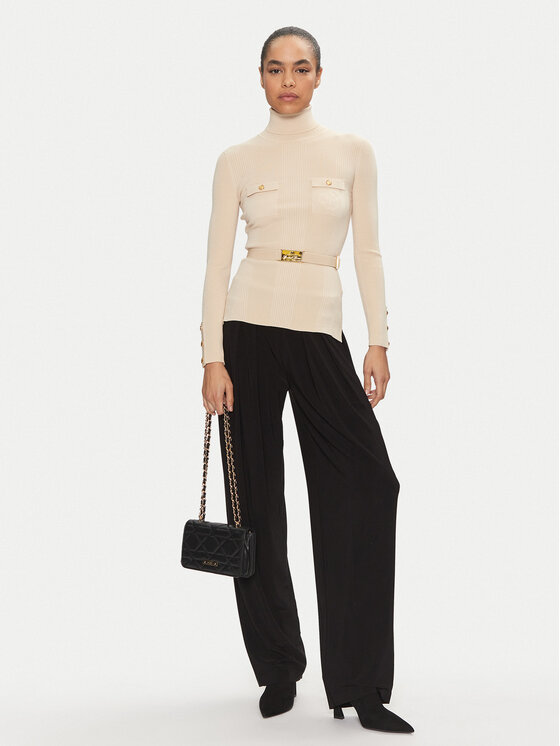 Elisabetta Franchi Elisabetta Franchi Rollkragenpullover MK-11B-46E2-V350 Beige Regular Fit