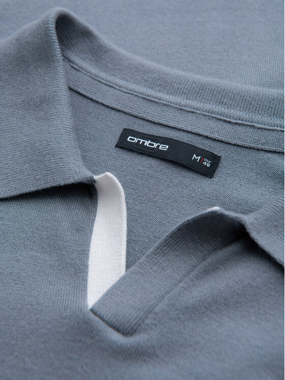 Ombre Ombre Longsleeve OM-POLS-0138 Szary Regular Fit