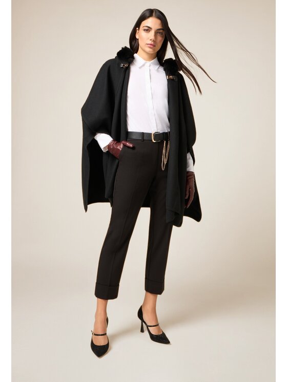 Oltre Oltre Pantaloni di tessuto P041R008971N033 Nero Regular Fit