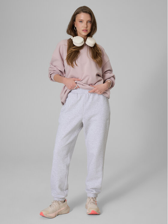 4F 4F Bluza BASIC+ Różowy jasny Loose Fit