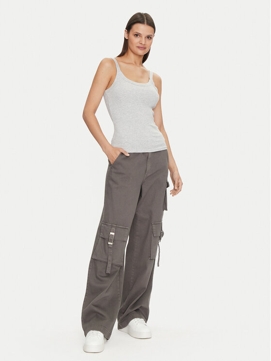 Gina Tricot Gina Tricot Top Basic 14188 Grigio Slim Fit