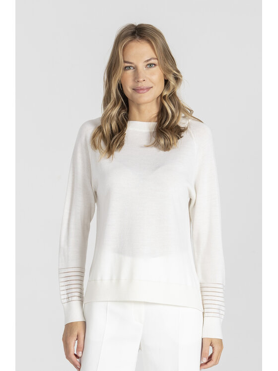 Deni Cler Milano Deni Cler Milano Sweter T-DC-S478-E5-90-10-1 Biały Regular Fit