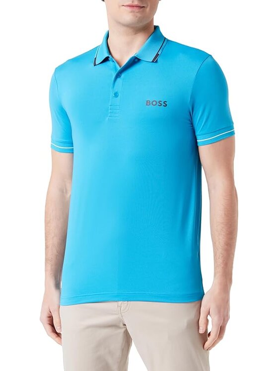 BOSS Boss Polo 50506203-442 Turkusowy Slim Fit