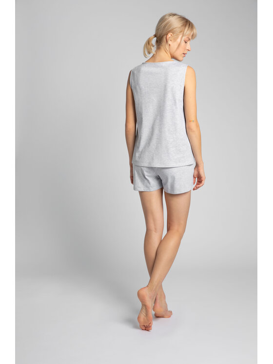 LaLupa LaLupa Bluzka LA015 Srebrny Comfortable Fit