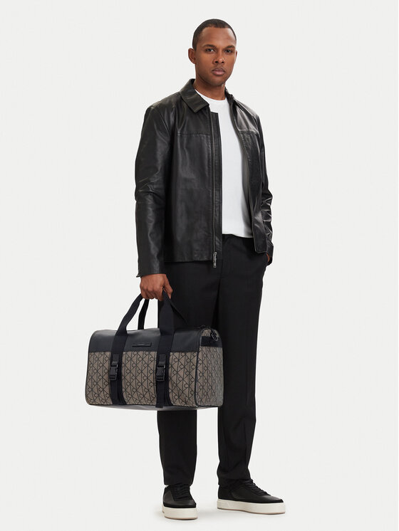 Calvin Klein Geantă de weekend Mixed Emblem Aop LV04D3379G Bej