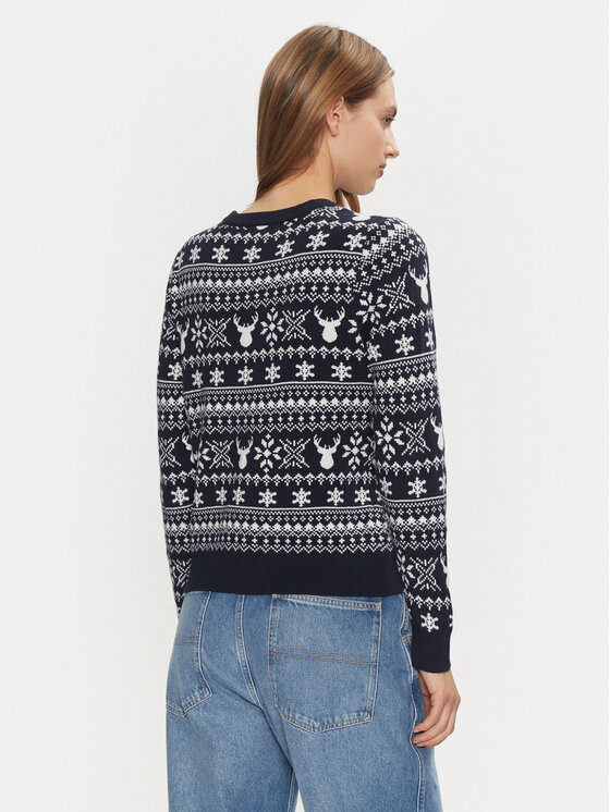 ONLY ONLY Sweter Xmas Winter 15327601 Granatowy Regular Fit
