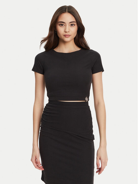 Guess Guess Póló W5YP14 KAQL2 Fekete Regular Fit