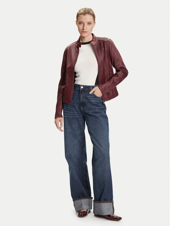 Desigual Desigual Яке от имитация на кожа Basic 25WWEW43 Бордо Regular Fit