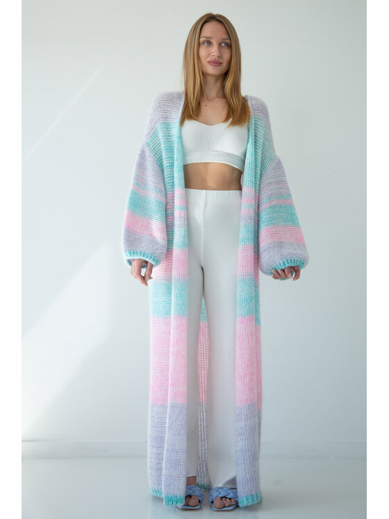 Fobya Fobya Kardigan F2040 Fioletowy Loose Fit